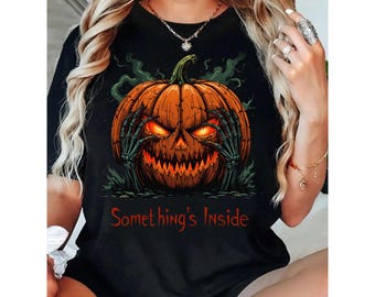 Pumpkin Possession Halloween T-Shirt – Creepy Jack-o’-Lantern Horror Shirt, Haunted Pumpkin Scary Hands Tee