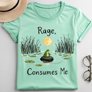 Rage Consumes Me&quot; Shirt – Funny Frog Meme Tee, Aesthetic Vintage Swamp T-Shirt, Cottagecore Humor, Sarcastic Frog Gift, Trendy Unisex Tee.