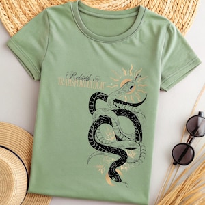 Rebirth & Transformation Shirt, Mystical Snake Graphic Tee, Spiritual Occult Shirt, Celestial Sun and Moon Shirt, Gothic Boho Aesthetic Tee.