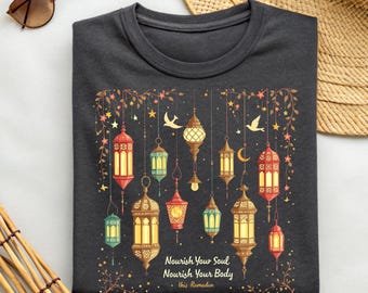 Maglietta Ramadan: design lanterna islamica, regalo per il digiuno spirituale