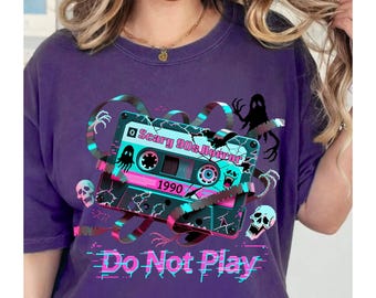 Scary 90s Horror T-Shirt: Haunted Cassette Tape Vaporwave Tee