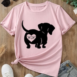 Dachshund Mom Shirt – Cute Wiener Dog T-Shirt for Dog Lovers, Mother&#39;s Day Gift for Her, Sausage Dog Mom Tee, Pet Owner Apparel