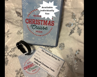 Sixthman Christmas Cruise - HallmarkThemed - Set of 2 Tagsw/ attachments or Passport Holder (pleather) or a set of tags and passport holder