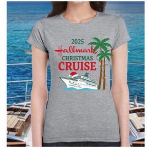 Hallmark Christmas Cruise (palmboom) T-shirt of sweater met ronde hals - lage verzendkosten