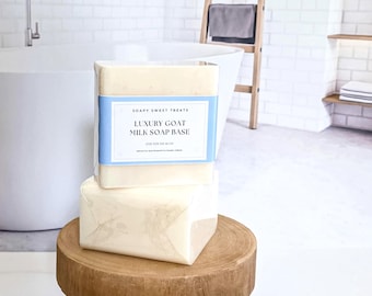 Luxury Goat's Milk Melt and Pour Soap Base - 1lb - 2lbs - 5lbs - 10lbs Premium DIY Soapmaking Supplies for Crafts