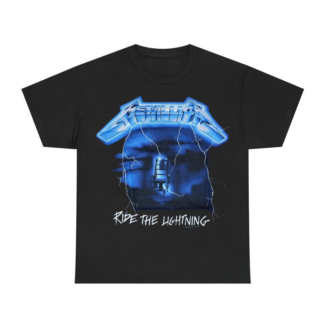 90’s LLICA RIDE THE LIGHTNING Tシャツ Metallica 'ride the Lightning' Black Unisex Shirt - Official Band