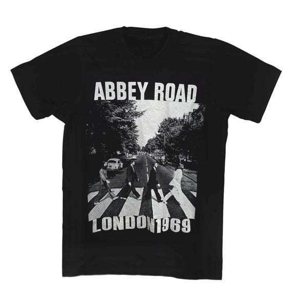 The Beatles Abbey Road Black Band T-shirt Official Merch UK