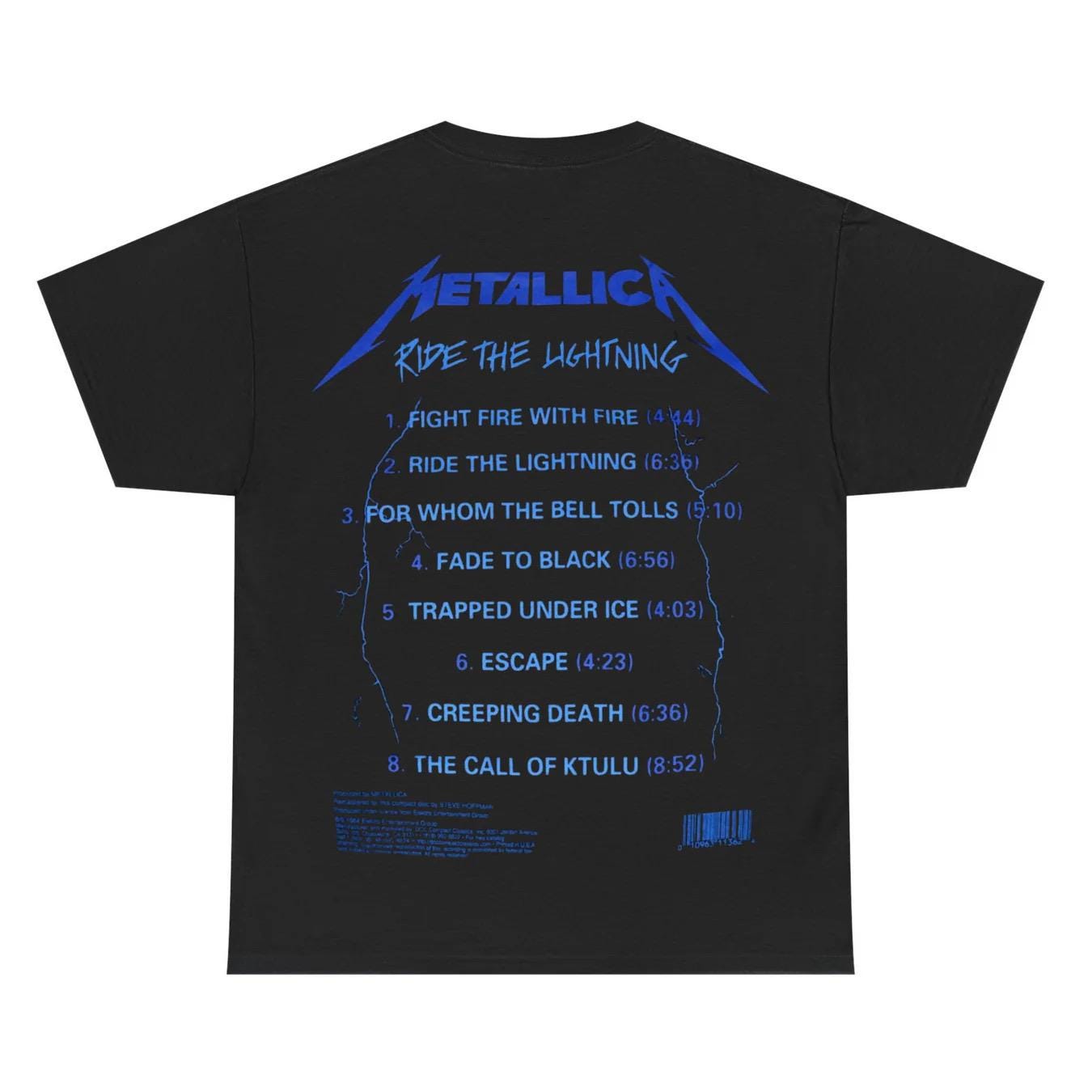 Metallica 'ride the Lightning' Black Unisex Shirt - Official Band