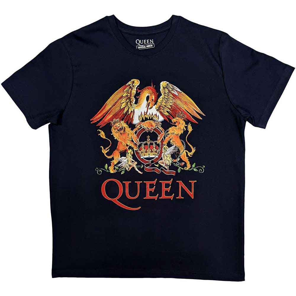 Queen Crest Logo Black T-shirt - Official Band Merch - Etsy