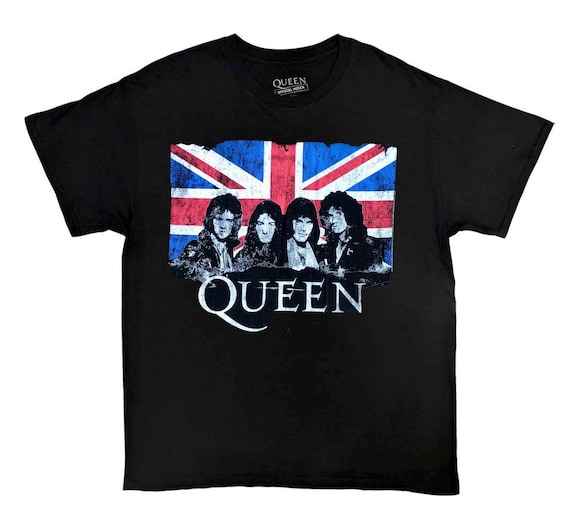 Queen Band T-shirt: Union Jack, Freddie Mercury, Official Merch - Etsy