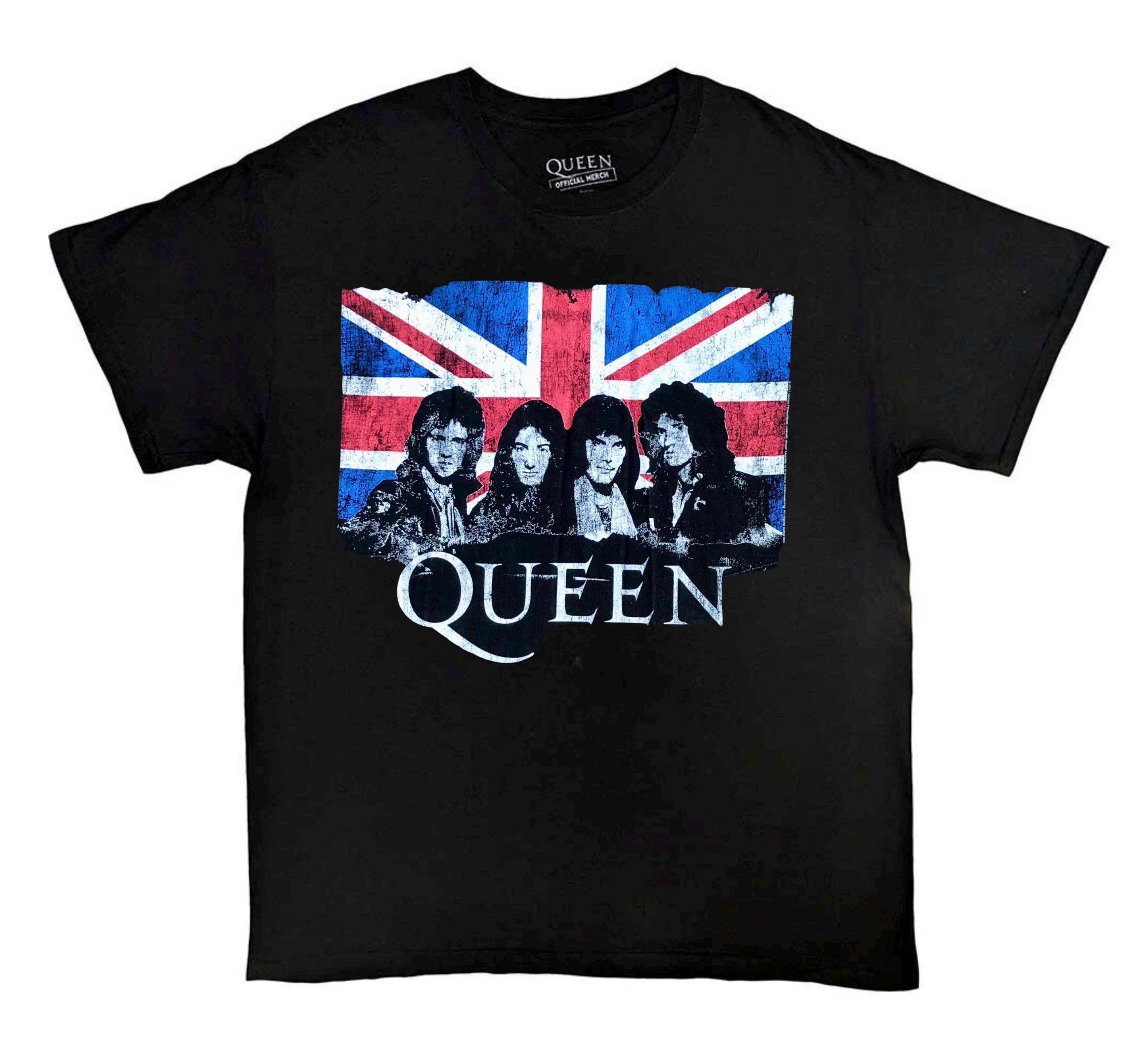 Queen Band T-shirt: Union Jack, Freddie Mercury, Official Merch - Etsy