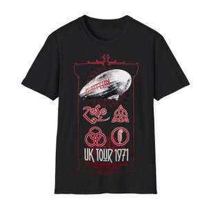 Led Zeppelin UK Tour 1971 Black T-Shirt: Official Band Merch