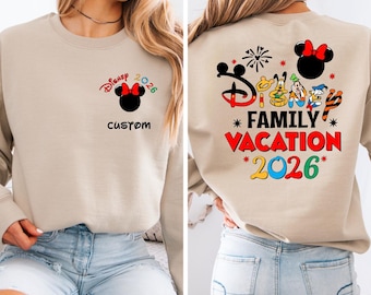 Disney 2026 Family Vacation Sweatshirt, Mickey Castle 2026 Hoodie, Disneyland Family Trip Shirt, Custom Mickey Trip Shirt, Family Matching