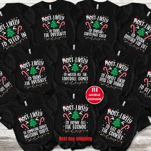 81 Quotes Most Likely to Christmas Shirts,Matching Family Christmas Shirts,Funny Christmas 2025 Party Tee,Christmas shirts,Matching Pajamas