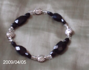 Schwarz und Silber Armband