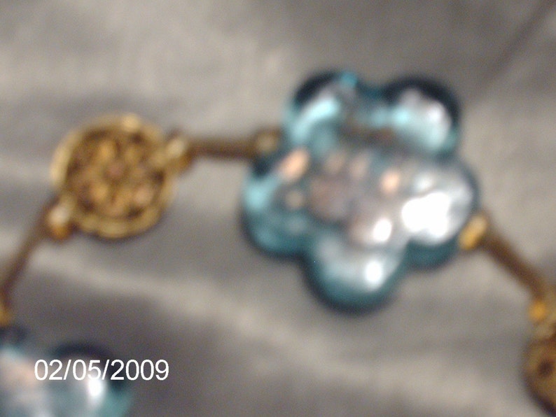 Blue Glass Flower Bracelet image 2