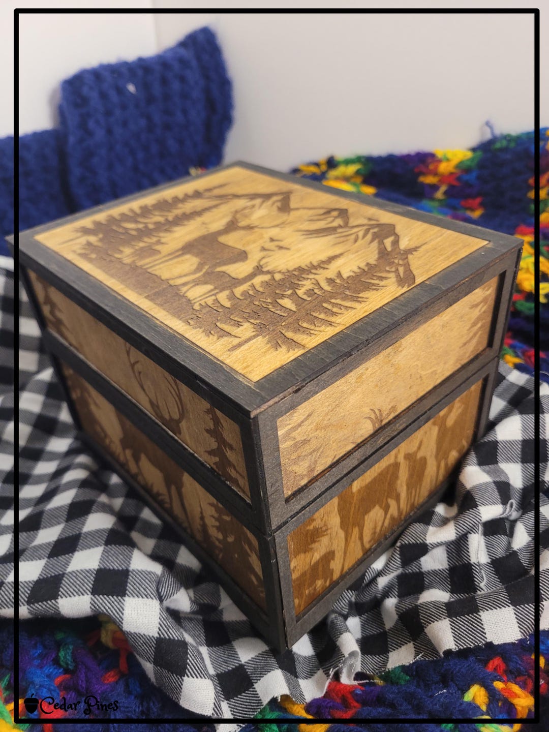 Deer-themed Collector Box, Featuring Themed Engraving, and Optional ...
