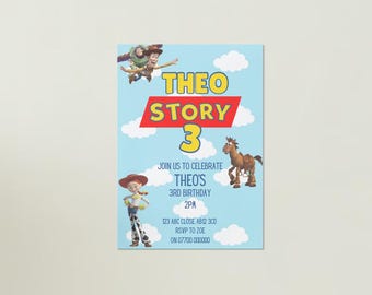Editable, Toy Story 3rd Birthday Invite - Digital Template