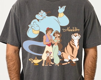 Camiseta retro de la princesa Jasmine de Comfort Colors®, camiseta de Aladdin de Disney, camiseta de Disney Jasmine y Aladdin, camiseta de viaje de WDW Q0496