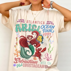 Comfort Colors® Disney Little Mermaid Ariel and Sebastian Tee Atlantica Ocean Tour with Hot Crustacean Band Magical Disney Trip Shirt Q0787 image 1