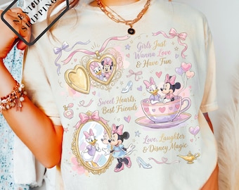 Comfort Colors® Minnie Daisy Girls Just Wanna Have Fun Shirt, Disney Besties Shirt, Minnie Daisy Friend Tee, Disney Friends Shirt, Q0530