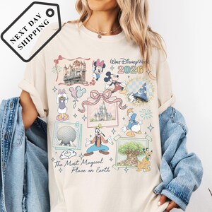 Comfort Color® Vintage Walt Disney World 2026 Shirt Disneyland Happiest Place on Earth Tee, Disney Trip Shirt, Disney Epcot Trip Shirt Q0604 immagine 3