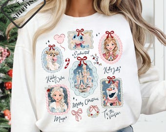 Comfort Colors® Frozen Christmas Shirt, Anna Elsa Olaf Tee, Disney Princess Winter Tee, Magical Holiday Shirt, Disney Xmas Trip Tee Q0381