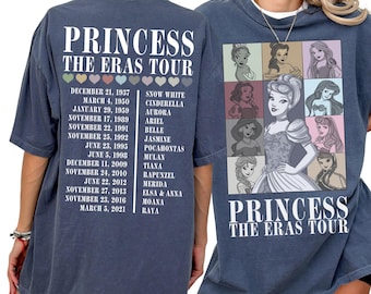 Camiseta Comfort Colors® Disney Eras, Camiseta Disney Princess Tour, Camiseta Princess Eras Tour, Top de princesa WDW, Camiseta Magical Disney Trip Q0146
