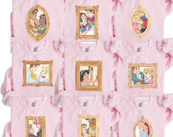 Comfort Colors® Disney Princess Characters Shirt, Princess Tee, Vintage Rapunzel Belle Cinderella Tee, Disneyland Trip Princess Shirt Q0398