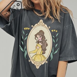 Comfort Colors® Disney Belle Princess Coquette Bow Shirt, Beauty and the Beast Tee, Belle Princess Shirt, Disney Trip Tee, Gift for Her 0097 image 6