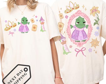 Comfort Colors® Vintage Disney Tangled Rapunzel Pascal Shirt Disney Tangled Pascal Two Sided Tee Lost Princess Tee Magic Kingdom Shirt Q0643