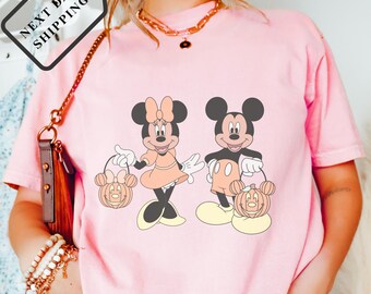 Comfort Color® Disney Mickey and Minnie Halloween Shirt Disney Pumpkin tee Mickey not so scary Sweatshirt Disneyworld ghost trip Sweat 0071