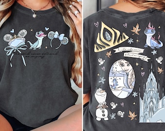 Comfort Colors® Vintage Frozen Tee, Anna Elsa Olaf Shirt, Disney Princess Winter Magic Shirt, Frozen Disney Trip Tee Q0476