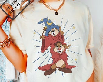 Comfort Colors® Vintage Chip And Dale Shirt, Chip and Dale Fantasia Shirt, Disney Bestie Shirt, Fantasmic Disneyland Shirt Q0522