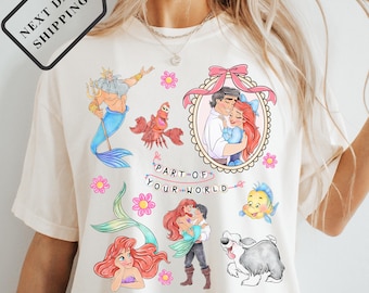 Comfort Colors® Little Mermaid Shirt, Ariel and Eric Part of Your World Tee, Disney Princess Ariel Prince Eric Top, Disney Trip Tee Q0187