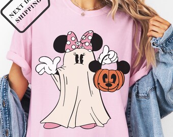 Comfort Color® Disney Mickey and Friends Halloween Shirt Disney Trick or Treat Minnie not so scary Fall Sweatshirt Disneyworld Pumpkin 006