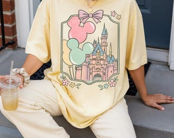 Comfort Colors® Disney Magical World Shirt, Disney Coquette Bow Tee, Disney World Tour Shirt, Magic Castle Shirt, Disney Vacation Tee Q0512