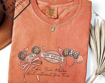 Comfort Color® Disney Tow Mater Coquette Bow Shirt Disney Cars Shirt Disney Pixar Characters Disney Trip Shirt tow Mater Sweater 0047
