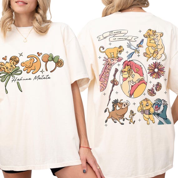 Comfort Colors® Disney Hakuna Matata Shirt, Vintage Lion King Tee, Disney Animal Kingdom Shirt, Simba Timon Pumbaa Family Trip Top Q0229