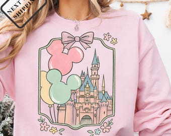 Comfort Colors® Disney Magical Castle Coquette Tee, Girly Magic Kingdom Shirt, Disney Trip Tee, Disneyworld Sweatshirt Q0397