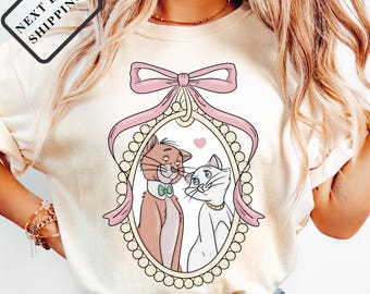 Comfort Color® Disney The Aristocats Shirt, Duchess and Thomas OMalley Tee, Coquette Disney Cat Shirt, Disneyland Trip Shirt, Q0590