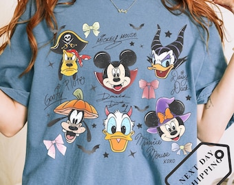 Comfort Color® Disney Mickey and Friends Signature Shirt Disney Halloween Shirt Pumpkin Shirt Mickey not so scary Disney trip Shirt 0012