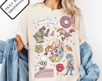 Comfort Colors® Zootopia Judy Hopps Nick Wilde Shirt, Retro Zootropolis Disney Tee, WDW Family 2026 Trip Tee, Disney Adventure Shirtt Q0362
