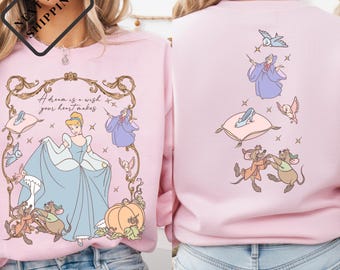 Camiseta Comfort Colors® de Cenicienta Princesa Disney, "Un sueño es un deseo que tu corazón hace", camiseta de dos caras, camiseta de princesa viaje a Disneyland, Q0613