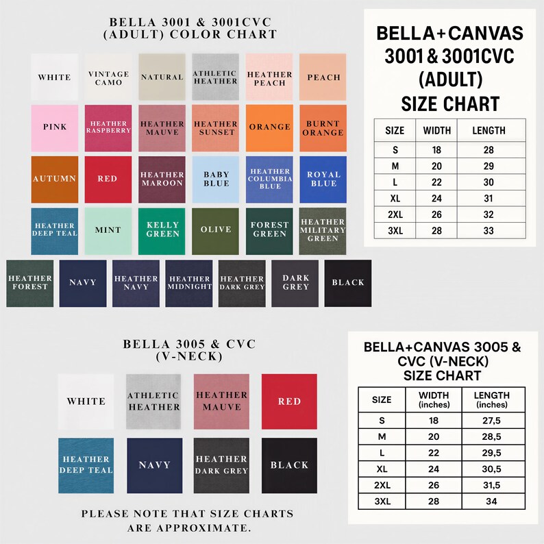 a color chart for adult-sized clothing, including a variety of colors and sizes. The chart provides a visual representation of the different color options available for the clothing items.