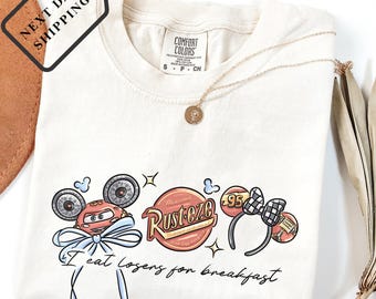 Comfort Color® Disney Lightning McQueen 95 Coquette Bow Disney Cars Shirt Disney Pixar Characters Disneyland Trip Shirt 0048