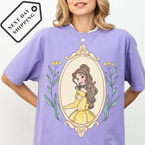 Comfort Colors® Disney Belle Princess Coquette Bow Shirt, Beauty and the Beast Tee, Belle Princess Shirt, Disney Trip Tee, Gift for Her 0097 image 4