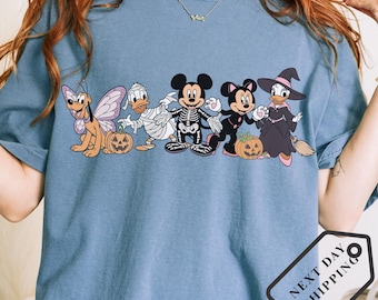 Comfort Color® Disney Halloween Mickey and Friends Shirt Mickey Ghost Shirt Minnie Ghost Shirt Spookiest Place Shirt Disney trip 0066