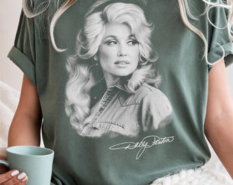 Comfort Color® Comfort Colors Vintage Dolly Parton Tribute Shirt | Retro Country Music Legend Portrait | Classic Cowgirl Graphic Tee