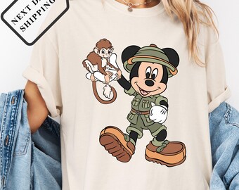 Comfort Colors® Mickey Safari Shirt, Disney Animal Kingdom Adventure Tee, Mickey and Friends Safari Top, Jungle Cruise Vacation Shirt Q0238